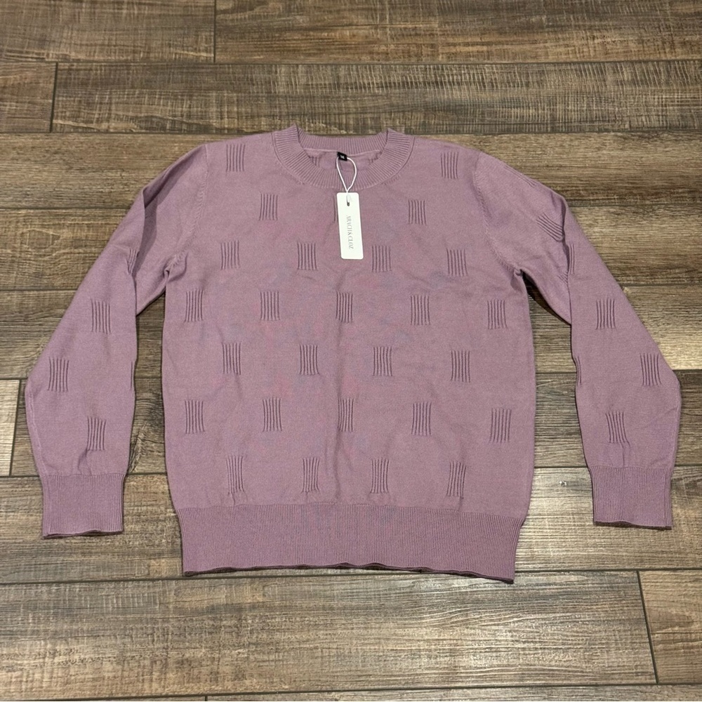 NWT Arach & Cloz Cozy Clouds Long Sleeve Sweater Purple Womens New Medium